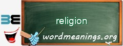 WordMeaning blackboard for religion